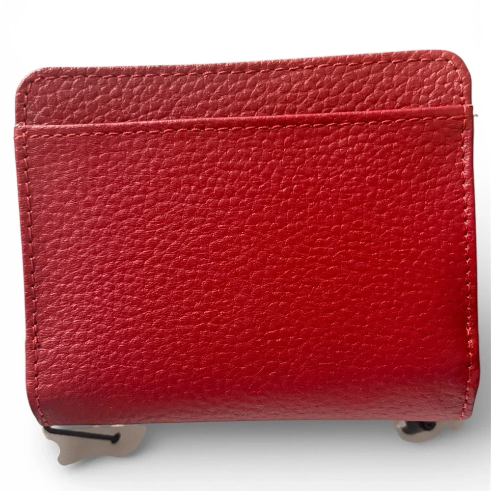 Lodis Red Leather trifold wallet RFID New in Box NWT